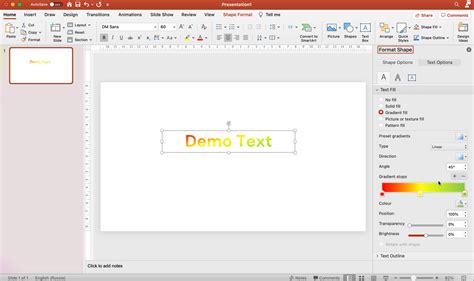 how to make gradient text in powerpoint