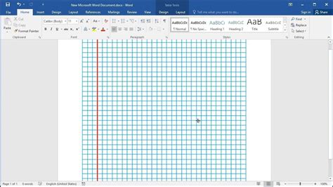 how to make graph paper on microsoft word