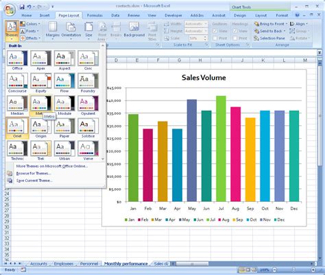 how to make graphs in excel different colors