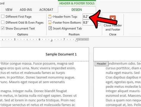 how to make header footer smaller in word
