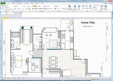 how to make house plan in excel