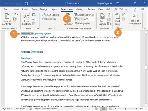 how to make index in word automatically
