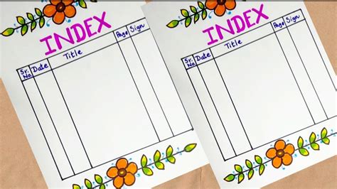 how to make index page for project