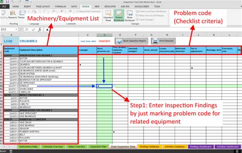 how to make inspection report in excel