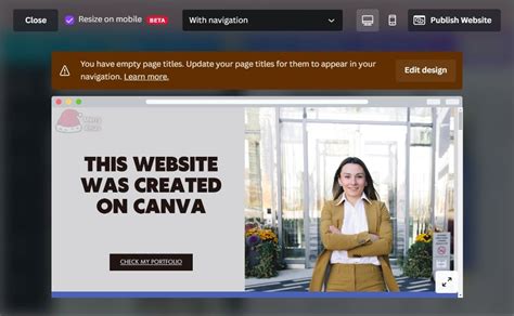 how to make interactive canva website