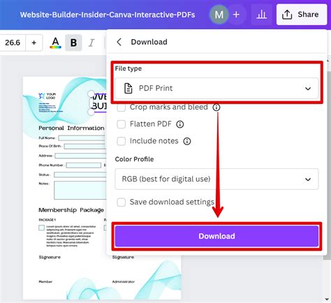 how to make interactive pdf canva
