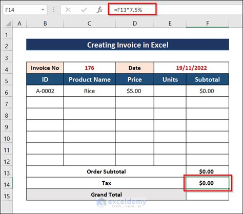 how to make invoice in excel sheet