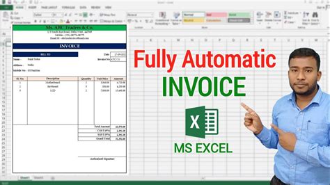 how to make invoice number change automatically in excel