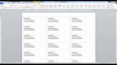 how to make labels in word