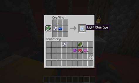 how to make light blue dye in minecraft java