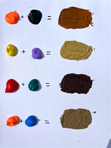 how to make light brown paint with primary colors