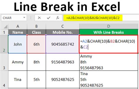 how to make line break in excel cell mac