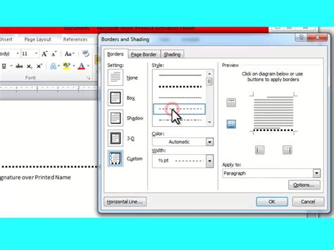 how to make lines in word for a form