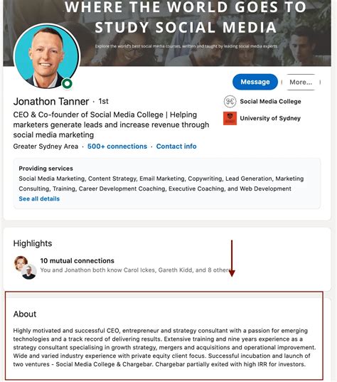 how to make linkedin profile summary