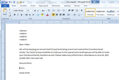 how to make mail merge in microsoft word