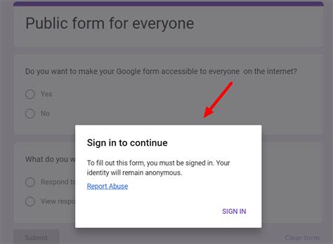 how to make microsoft form public but not editable