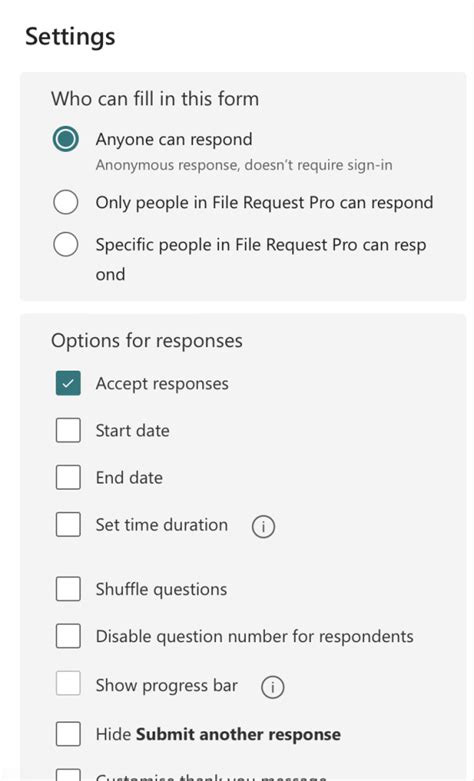 how to make microsoft forms anonymous when anyone can respond