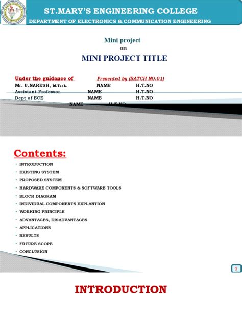how to make mini project ppt