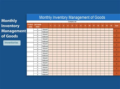 how to make monthly inventory report in excel