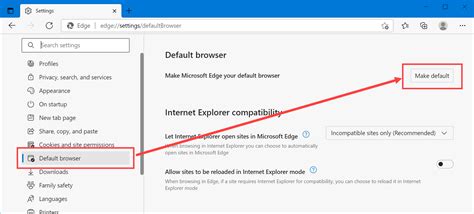 how to make ms edge default browser