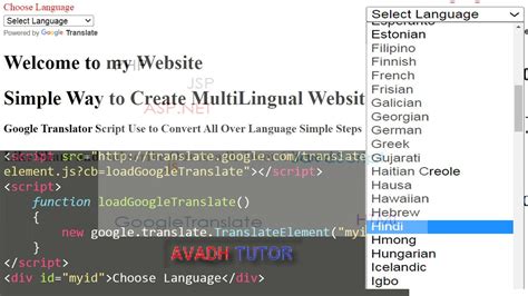 how to make multilingual website in html