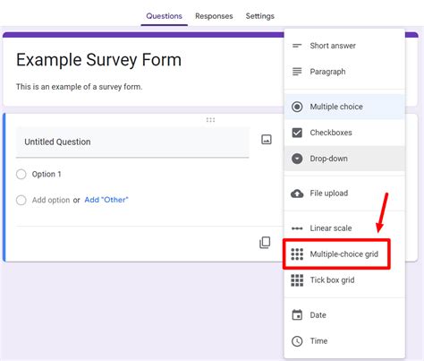 how to make multiple choice on google forms
