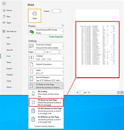 how to make my excel print on one page