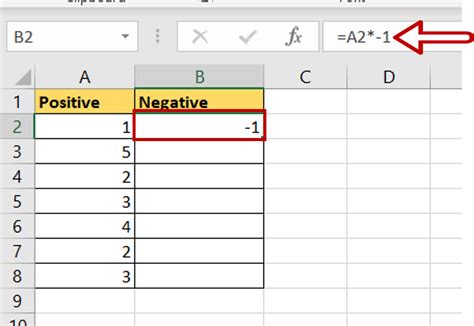 how to make negative numbers in excel