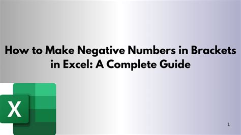 how to make negative numbers in excel have brackets