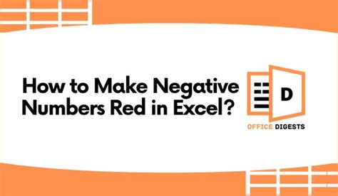 how to make negative numbers red in excel mac