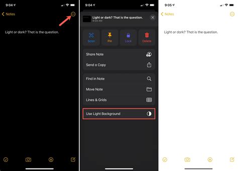 how to make notes dark mode iphone