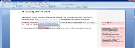 how to make notes in microsoft word