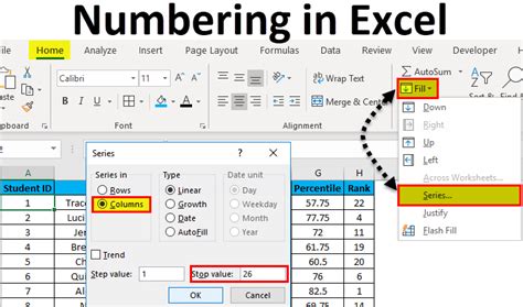 how to make numbers go 1 2 3 in excel