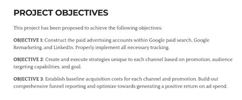 how to make objectives in project proposal