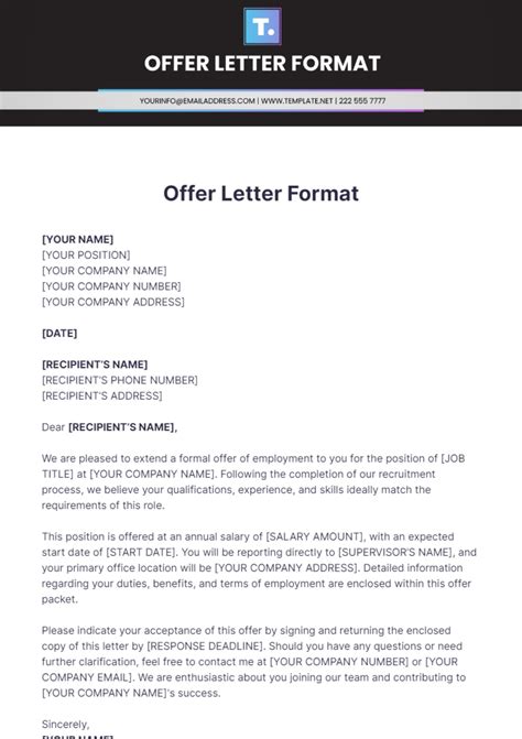 how to make offer letter format