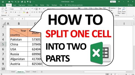 how to make one cell into two on excel