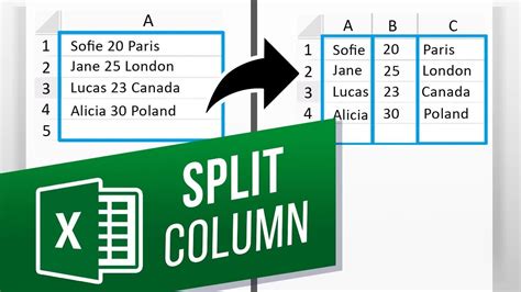 how to make one column into two in excel