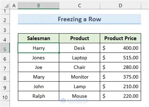how to make one header in excel
