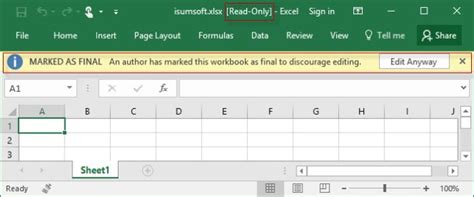 how to make only one sheet in excel read only