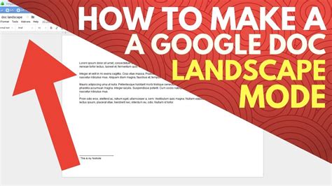 how to make paper landscape in google docs