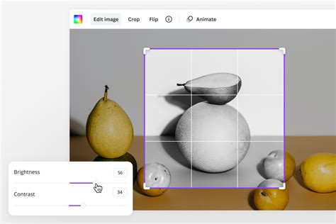 how to make part of an image black and white in canva