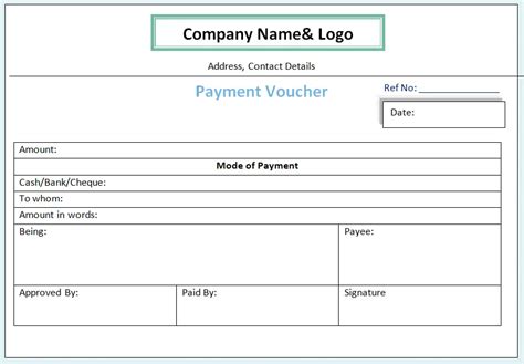 how to make payment voucher in word