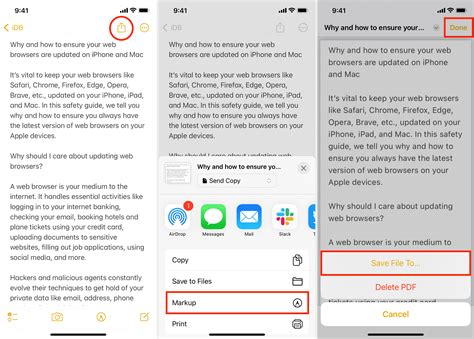 how to make pdf on notes app iphone