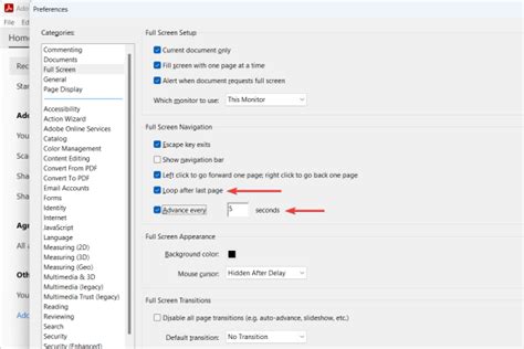 how to make pdf presentation mode