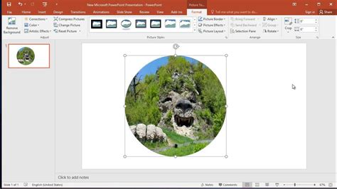 how to make photo in powerpoint a circle