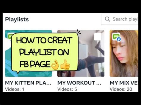 how to make playlist in fb page