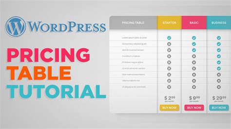 how to make pricing table in wordpress
