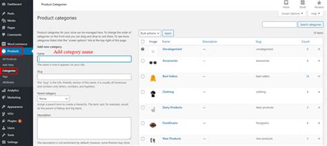 how to make product categories in wordpress