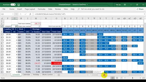 how to make production planning and scheduling in excel