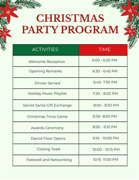 how to make program flow for christmas party